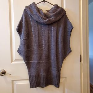 VERTY, Cowl Neck Ribbed Sleeveless Sweater